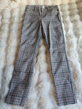 Gap Signature Skinny Ankle Bistretch Pants Black And Pink Plaid